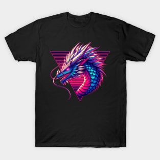 Cool Neon Retro dragon magical Creature T-Shirt